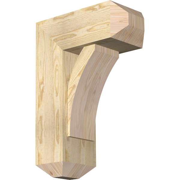 Ekena Millwork Thorton Craftsman Rough Sawn Bracket w/ Offset Brace, Douglas Fir, 8"W x 18"D x 26"H BKT0806X18X26THR04RDF - main